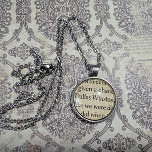 Dally Winston pendant necklace made with The Outsiders book pages
