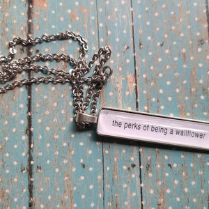 Perks of Being a Wallflower pendant necklace made with book pages
