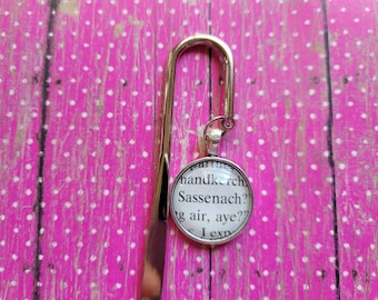 Sassenach bookmark made with Outlander book pages