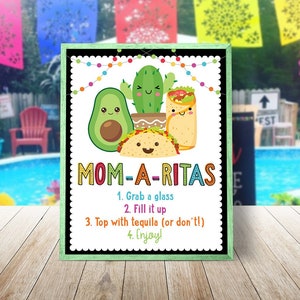 Mom A Rita Fiesta Baby Shower Party Sign