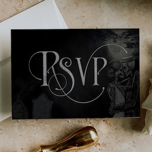 Bis der Tod uns scheidet Hochzeit Antwortkarte | Gothic Antwortkarten Vorlage | Sofort Download 15x10 | Druckbare Antwortkarte
