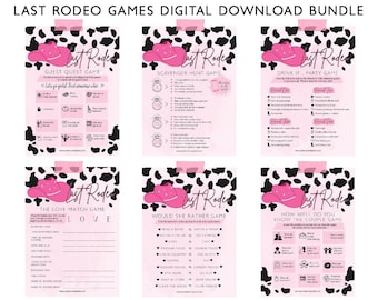 Paquete de juegos para despedidas de soltera, despedida de soltera y fiesta de vaqueras.