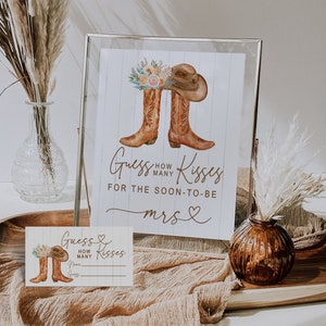country rustic boots bridal shower games how many kisses