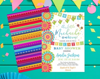 Fiesta Baby Shower Invitation, Boy Fiesta Baby Shower Party, Little Muchacho Mexican Fiesta Baby Shower Invite, Printable, DIY