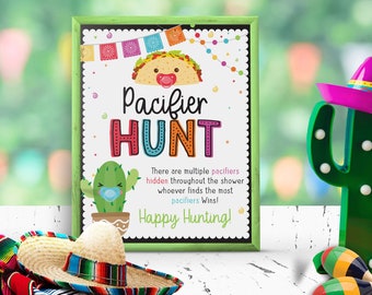 Fiesta Baby Shower Game Pacifier Hunt Instant Download Digital File