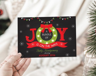 Christmas Pregnancy Announcement Sign - Holiday Photo Prop - Big Brother Big Sister  - Bundle of Joy Announcement