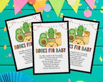 Fiesta Baby Shower Book Request Card Card, Books For Baby Taco Bout A Baby Mexican Baby Shower Raffle Instant Download