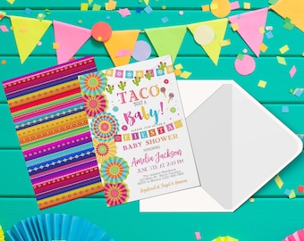 Taco Bout A Baby Fiesta Baby Shower Invitation, Neutre Fiesta Baby Shower Party, Floral Mexican Fiesta Baby Shower Invite, Imprimable, DIY