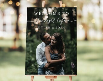 Rehearsal Dinner Welcome Sign with Photo