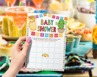 Bingo Taco Fiesta Baby Shower Games Fun Activities Instant Download Printable