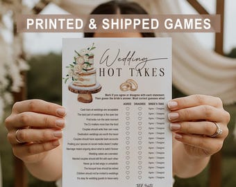 PRINTED Bridal Shower Games - Wedding Hot Takes Fun & Interactive Games Shipped To You - Wedding Cake Design