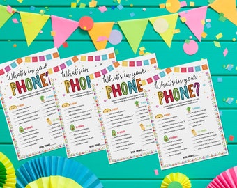 What's In Your Phone Taco Fiesta Baby Shower Game