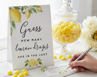 Gissa hur många citrondroppar-spel för bröllop, brudshower, babyshower eller födelsedag