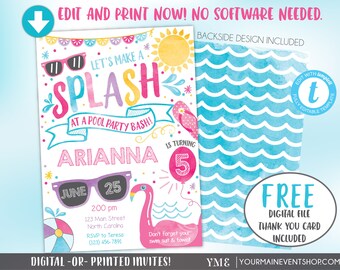 pool party invite etsy swimming party invites