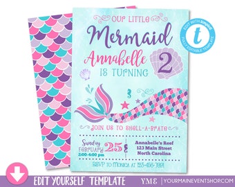 mermaid invites etsy