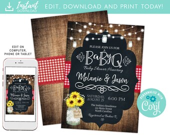 Baby Bbq Invitation Etsy