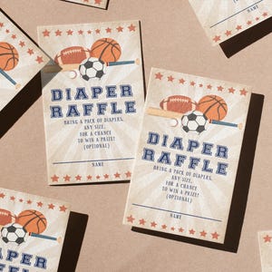 All Star Sports Baby Shower Diaper Raffle Card Game