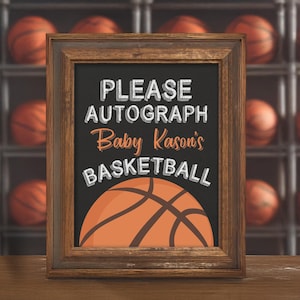 Editable Basketball Autograph Sign for Baby Shower