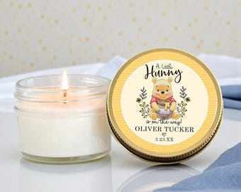 Winnie The Pooh Baby Shower Candle Favors: Custom Thank You Gift, A Little Hunny Is On The Way