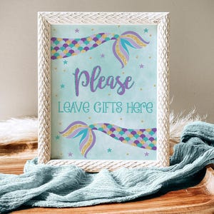 Mermaid Party Gift Sign Centerpiece For Birthday Party