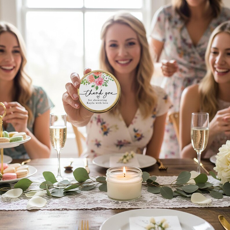 Bridal Shower Favor Candles, Personalized 4 Oz. Soy Candle Favors ...