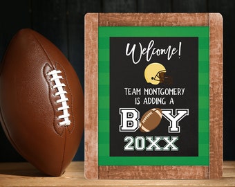 Football Sports Baby Shower Welcome Poster Sign Printable