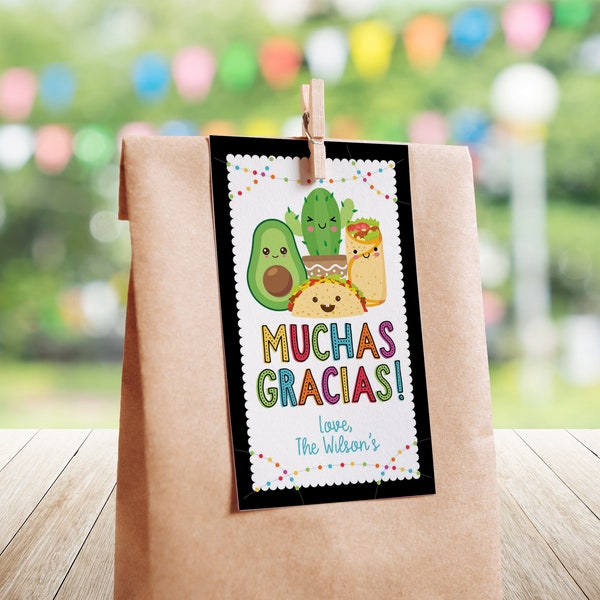 Fiesta Taco Bout A Baby Shower Favor Thank You Tag Template, DIY Instant Download