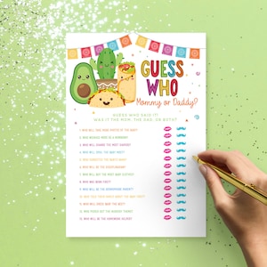 Guess Who Taco Fiesta Baby Shower Game