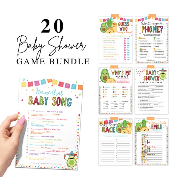 Paquete de juegos Taco Bout' a Baby, juegos y actividades temáticas de fiesta, recuerdos de fiesta