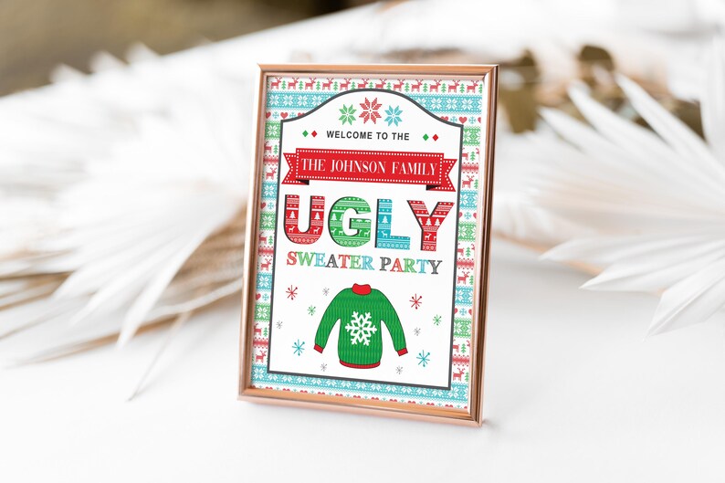 Ugly Sweater Party Sign: Welcome & Vote Signs (Digital Download) image 7