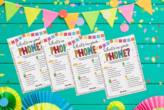 What's In Your Phone Taco Fiesta Baby Shower Games Fun Activities Instant Download Printable Il_570xn