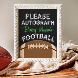 Editable Football Autograph Sign for Baby Shower