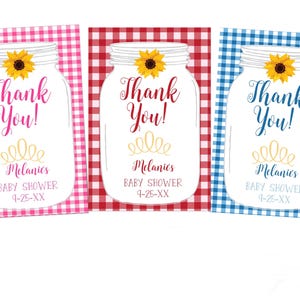 Country BabyQ BBQ Baby Shower Thank You Favor Tags
