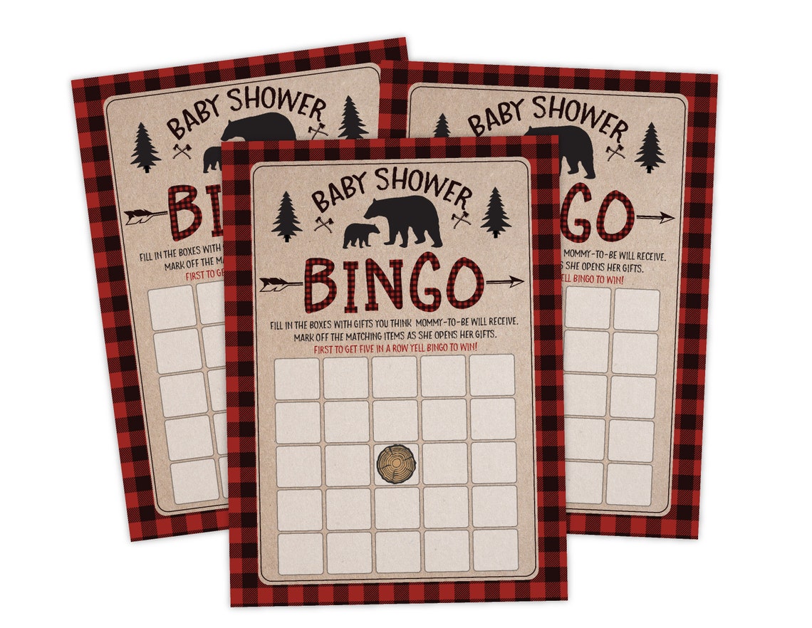 Lumberjack Lumber Jack Baby Shower Game Bingo Instant - Etsy