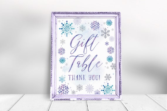 Gift Table Snowflake Winter Wonderland Baby Shower Decorations Baby Sprinkle Banner Printable Baby Shower Decor Poster Il_570xn