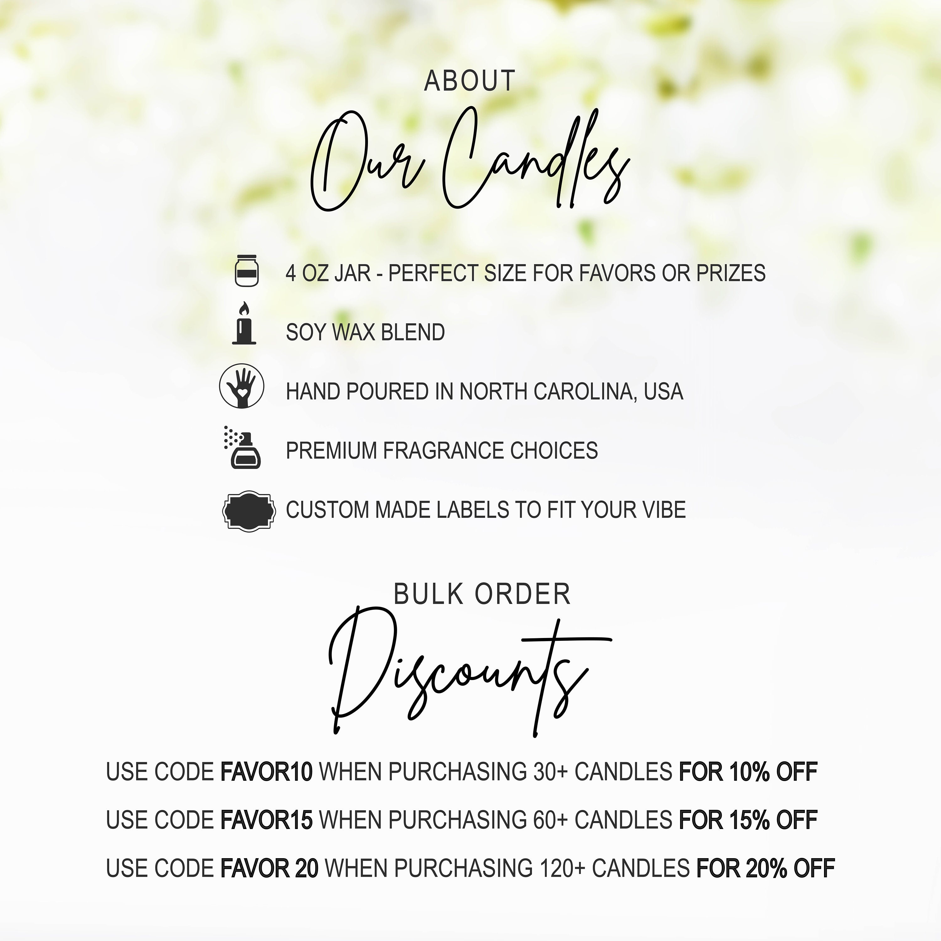 Personalized Bridal Shower Favor: Neutral Floral 4 Oz Soy Candle - Etsy