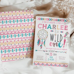 Dreamcatcher Wild One Birthday Invitation