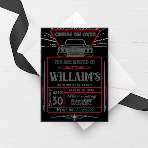 Hot Rod Lowrider Party Birthday Invitation