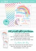 Unicorn Birthday Invitation, Unicorn Invitation, Rainbow Invitation, Rainbow Unicorn Birthday Invite Printable, Unicorn Party 