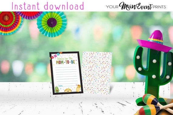 Advice for Mom-To-Be Fiesta Baby Shower Party Game, Taco Bout A Baby Decorations Il_570xn