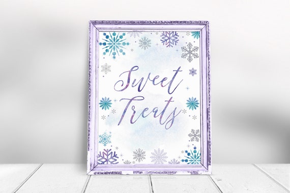 Sweet Treats Snowflake Winter Wonderland Baby Shower Decorations Baby Sprinkle Banner Printable Baby Shower Decor Poster Il_570xn