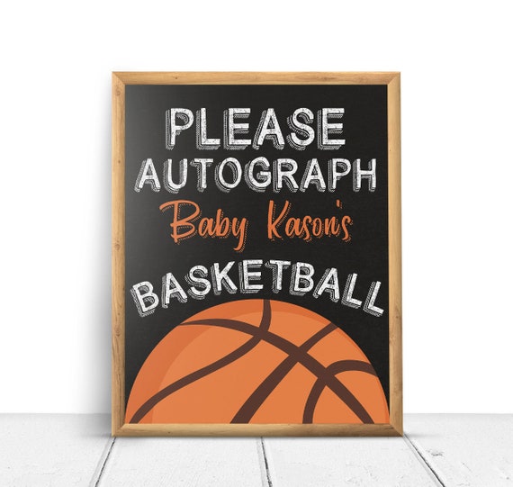 Basketball Sports Autograph Baby Shower Poster Sign Printable Decorations Il_570xn
