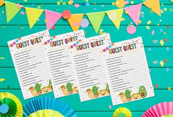 Guest Quest Taco Fiesta Baby Shower Games Fun Activities Instant Download Printable Il_570xn