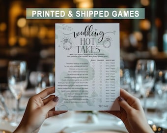 PRINTED Bridal Shower Games - Wedding Hot Takes Fun & Interactive Games Shipped To You - Whimsical Eucalyptus Design