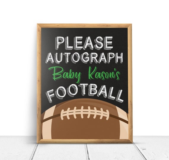 Football Sports Autograph Baby Shower Poster Sign Printable Decorations Il_570xn