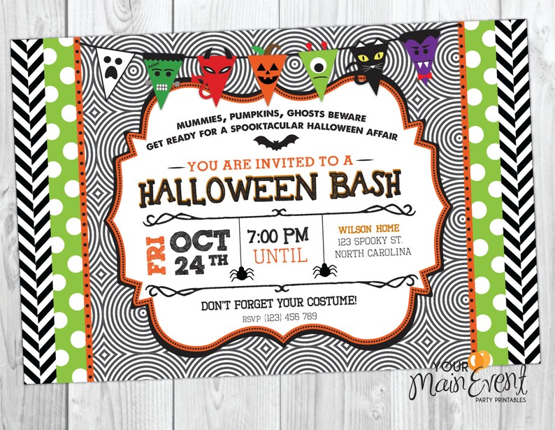 Halloween Party Invitation Kid Halloween Party Monster Bash Halloween Bash Spooktacular Halloween Invite image 1