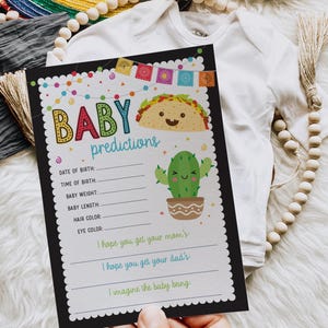 Baby Predictions Fiesta Baby Shower Party Game, Taco Bout A Baby Decorations