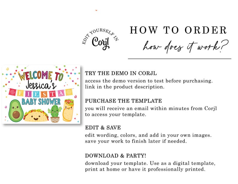 Taco Bout A Baby Shower Fiesta Yard Sign Drive By Drop Off Welcome Sign image 10