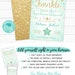 Twinkle Twinkle Little Star Baby Shower Invitation, Twinkle Twinkle Shower Invitation, Mint and Gold Star Invitation, Neutral Baby Shower