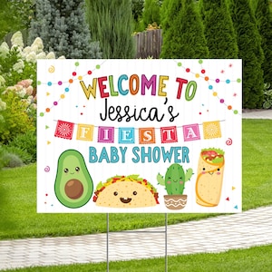 Taco Bout A Baby Shower Fiesta Yard Sign Drive By Drop Off Willkommensschild Poster Dekorationen, Instant Download Vorlage